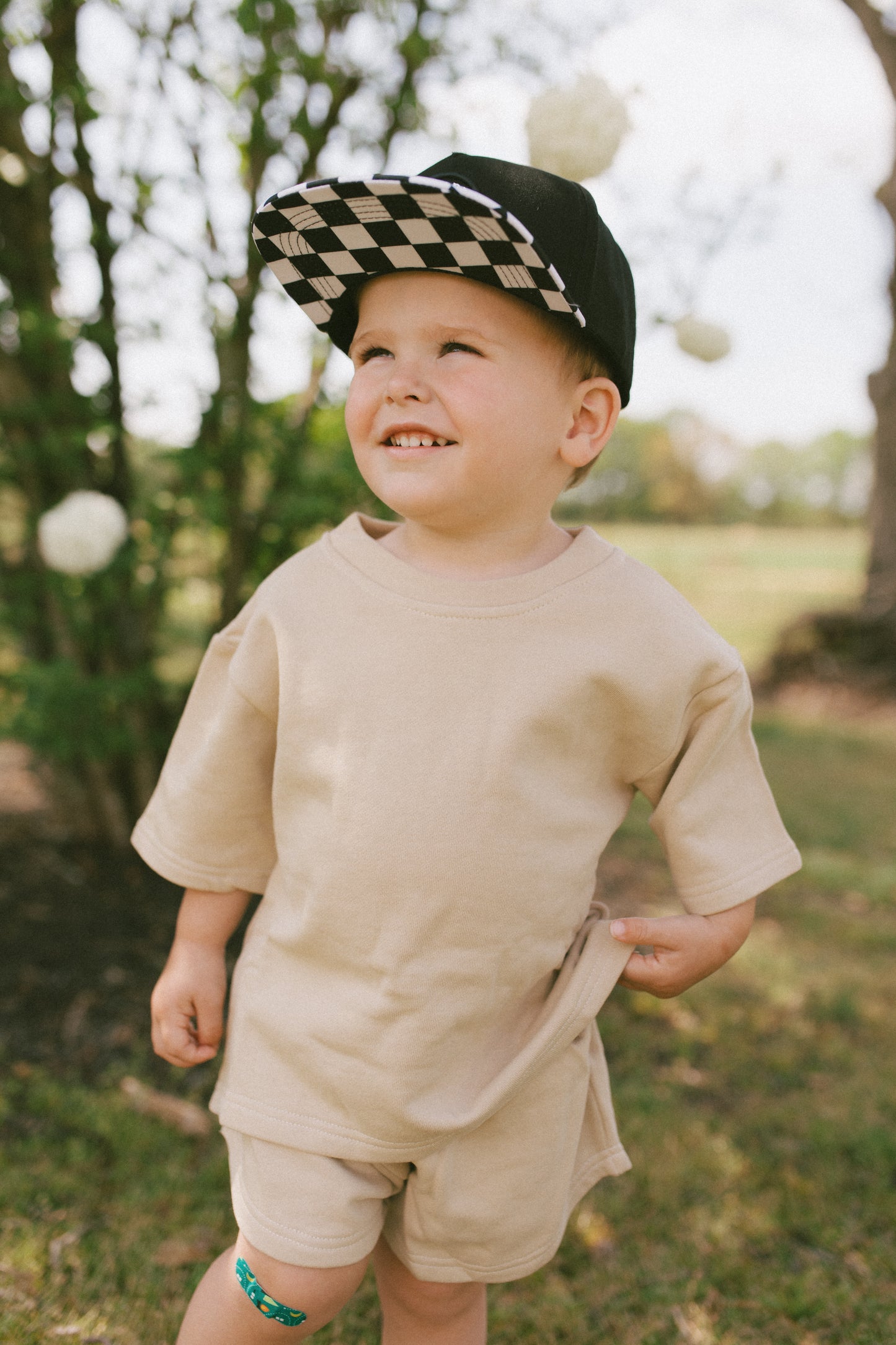 Black & White Checker Snapback