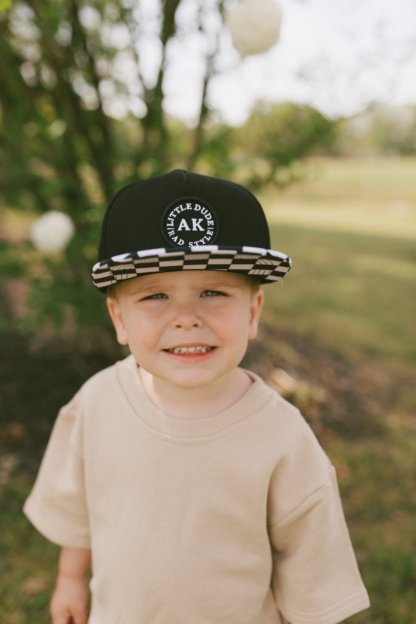 Black & White Checker Snapback