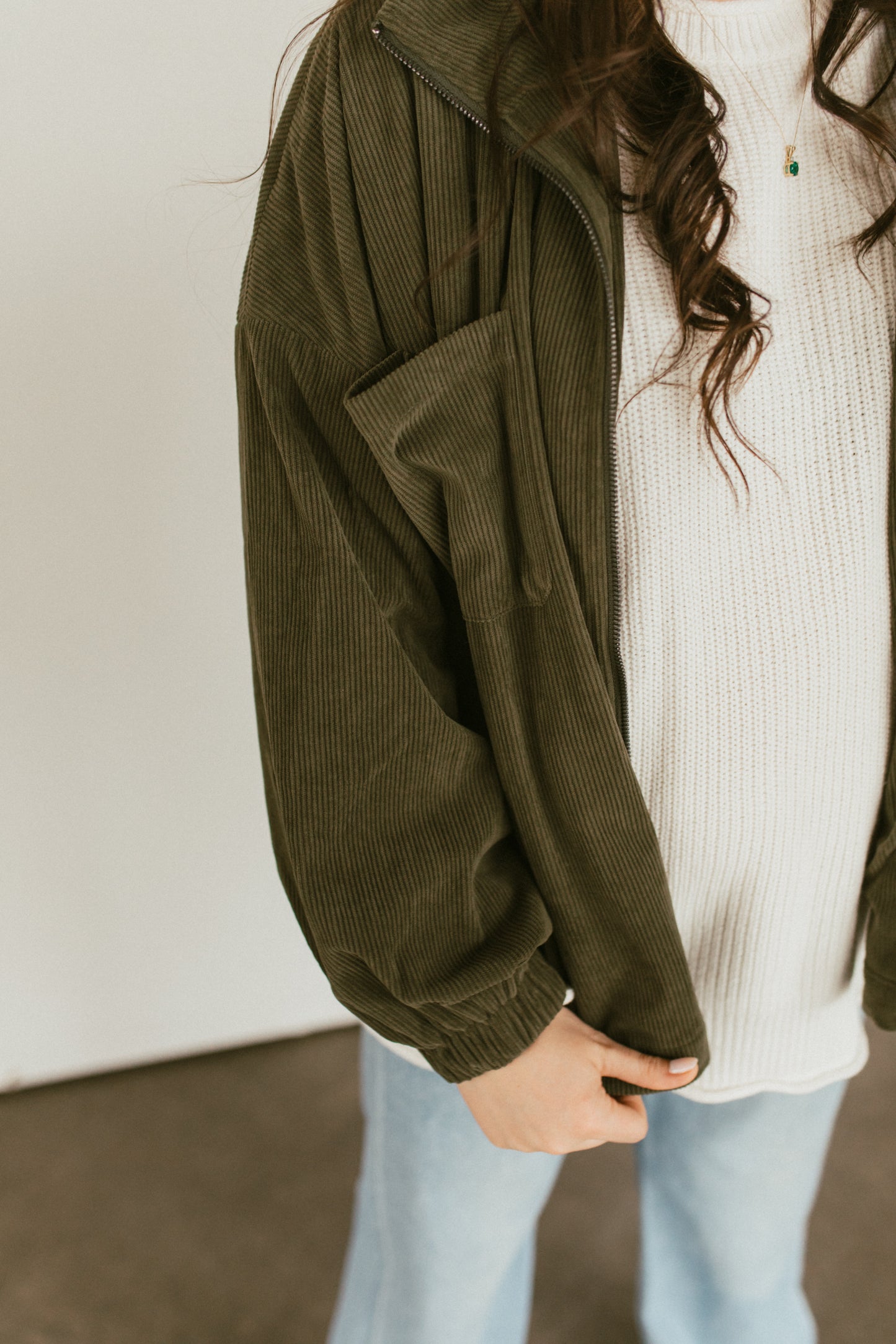 Green Pastures Corduroy Oversized Jacket