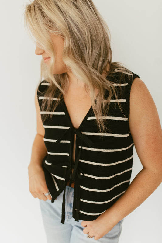 By His Stripes Knitted Tie Vest