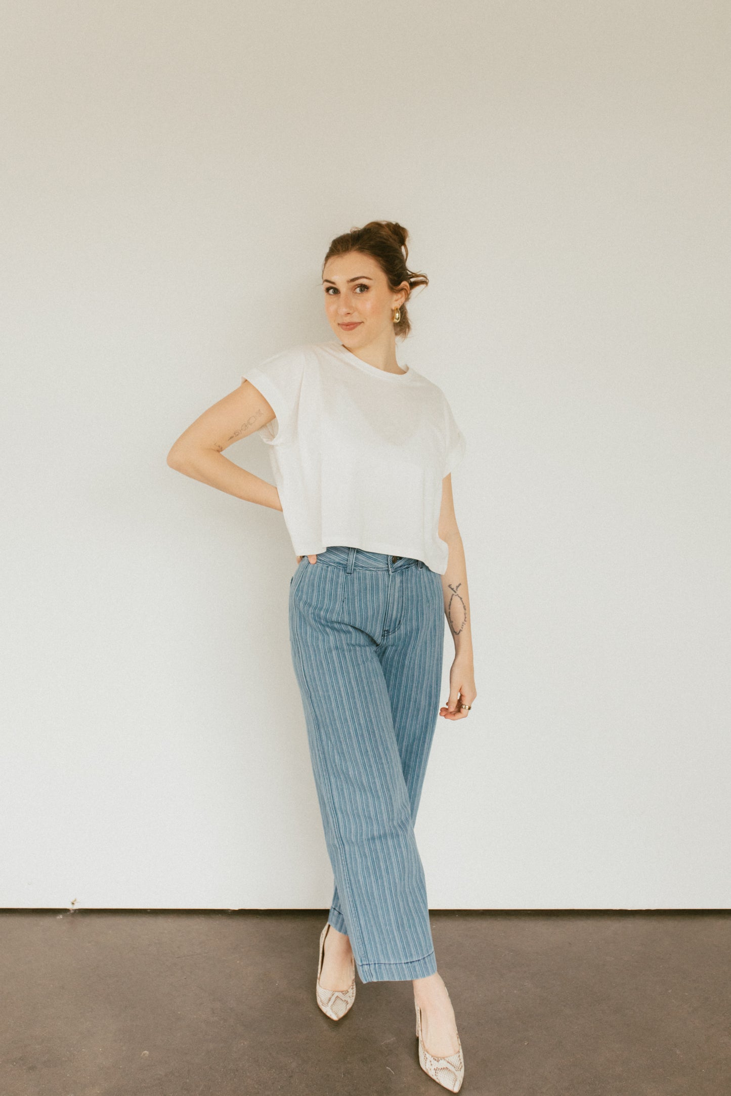 Free & Light Striped Denim Pants