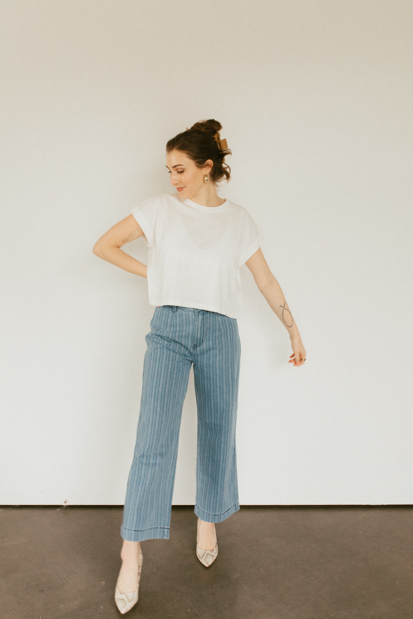 Free & Light Striped Denim Pants