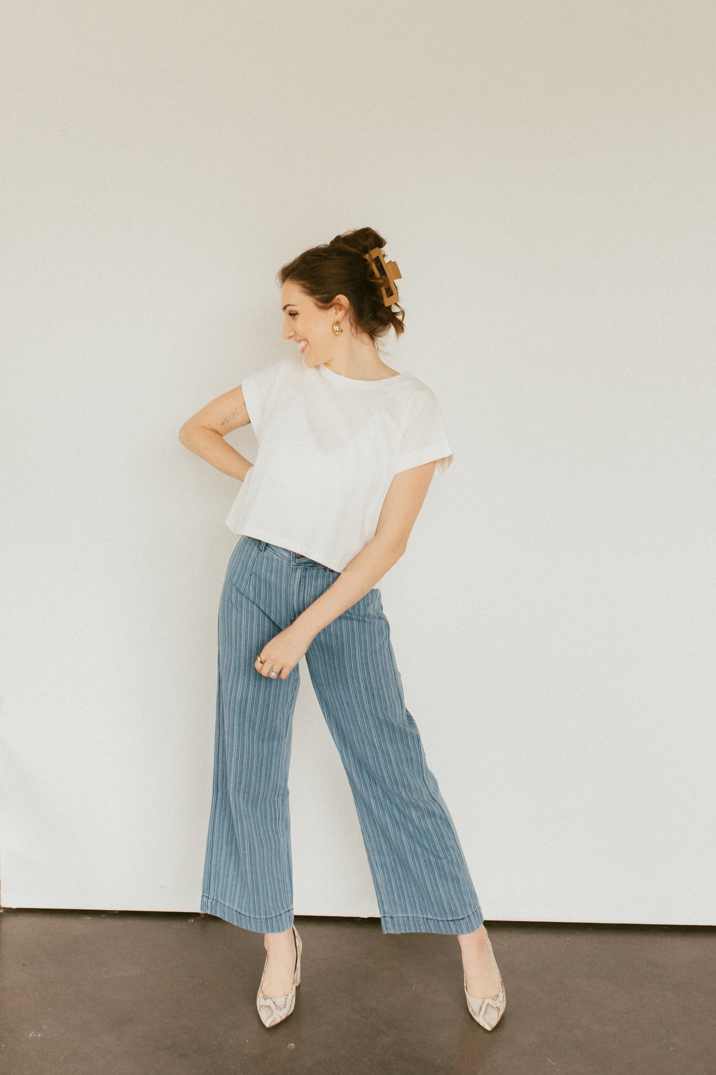 Free & Light Striped Denim Pants