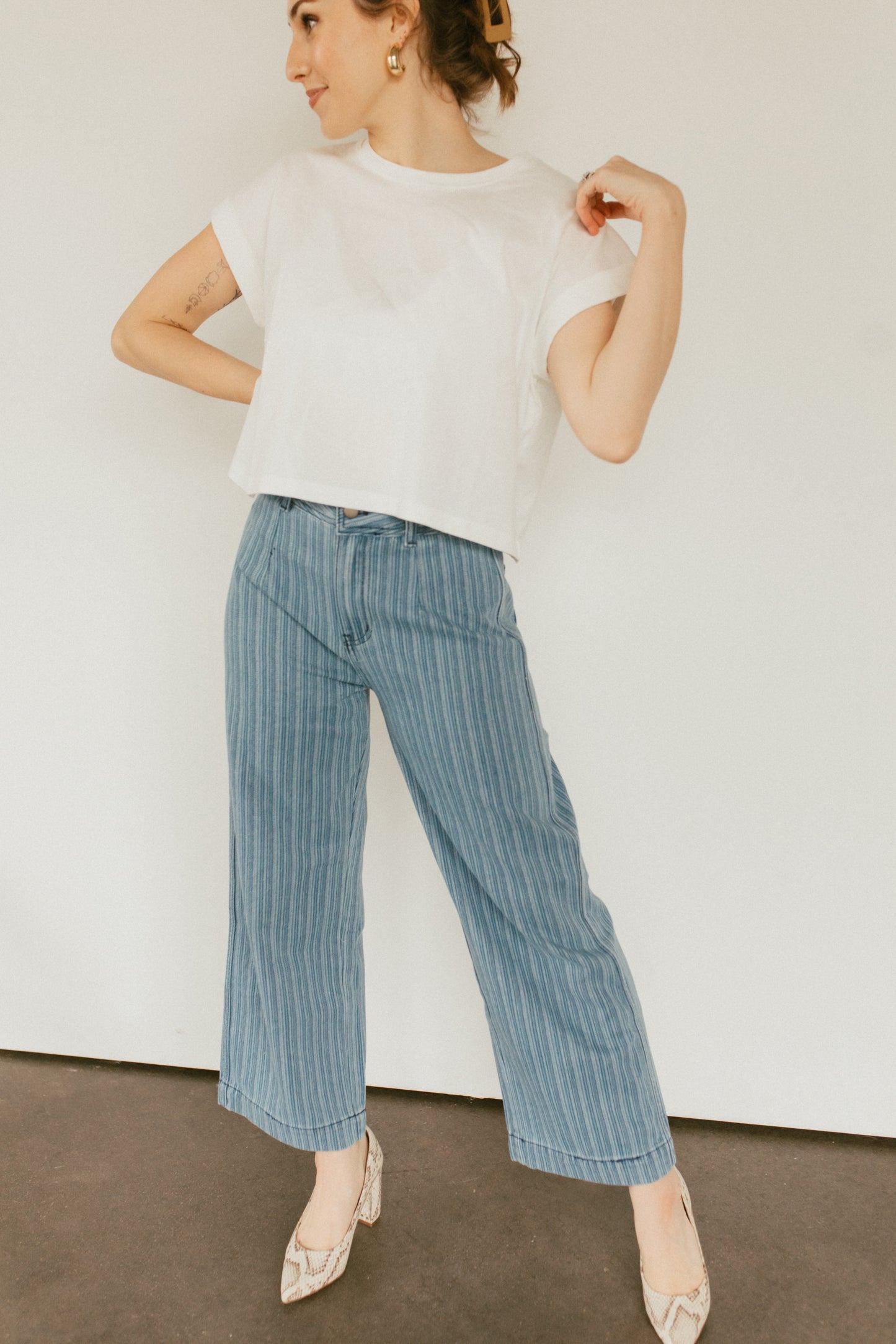 Free & Light Striped Denim Pants