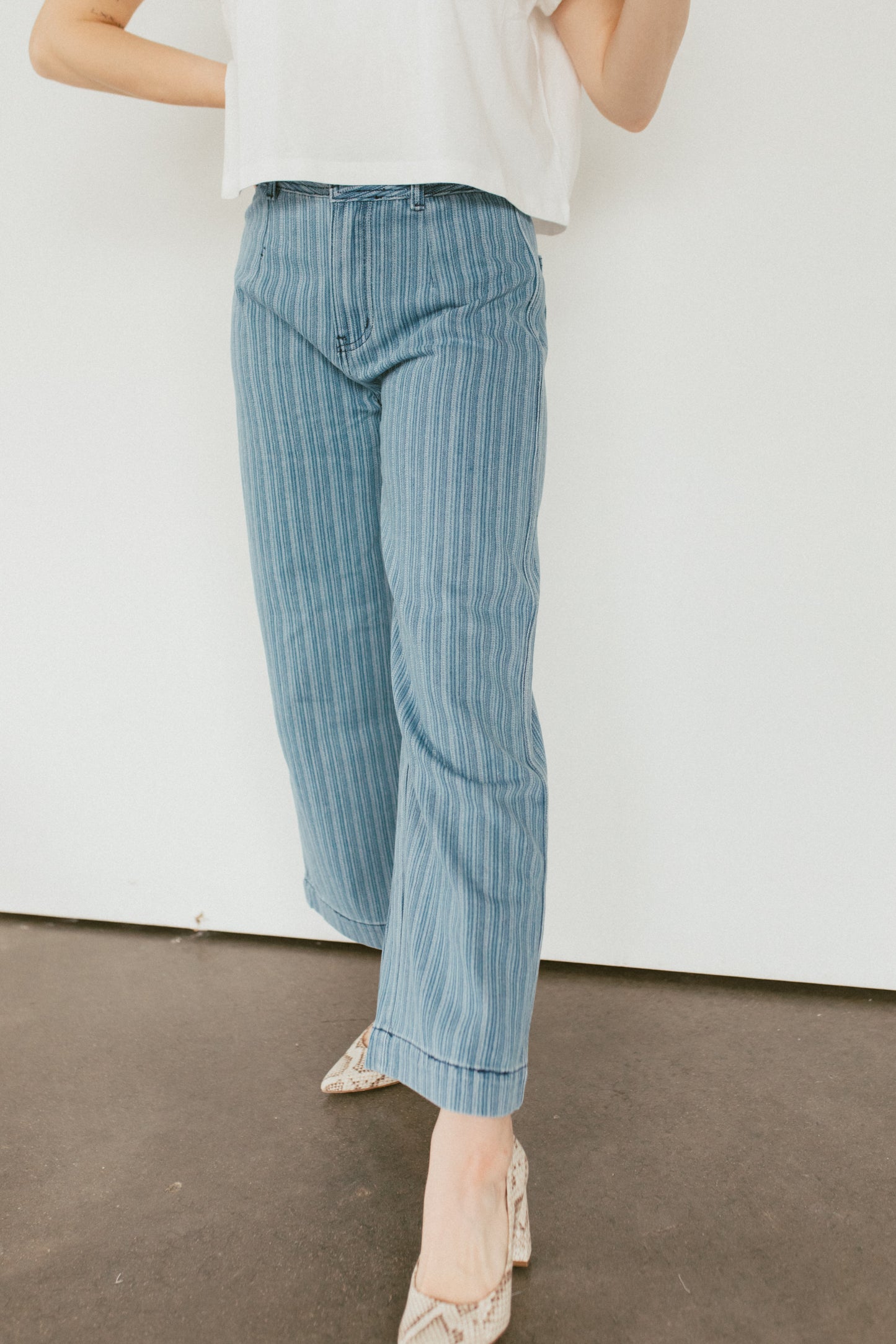Free & Light Striped Denim Pants