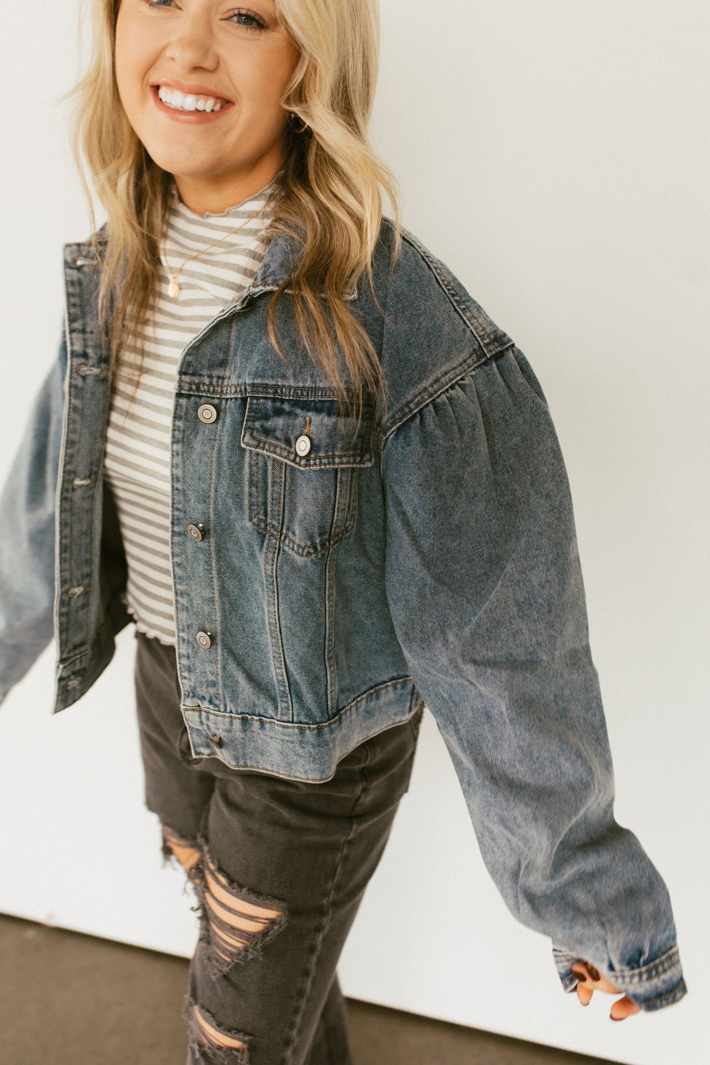 Wonderfully Made Denim Puff Sleeve Jacket
