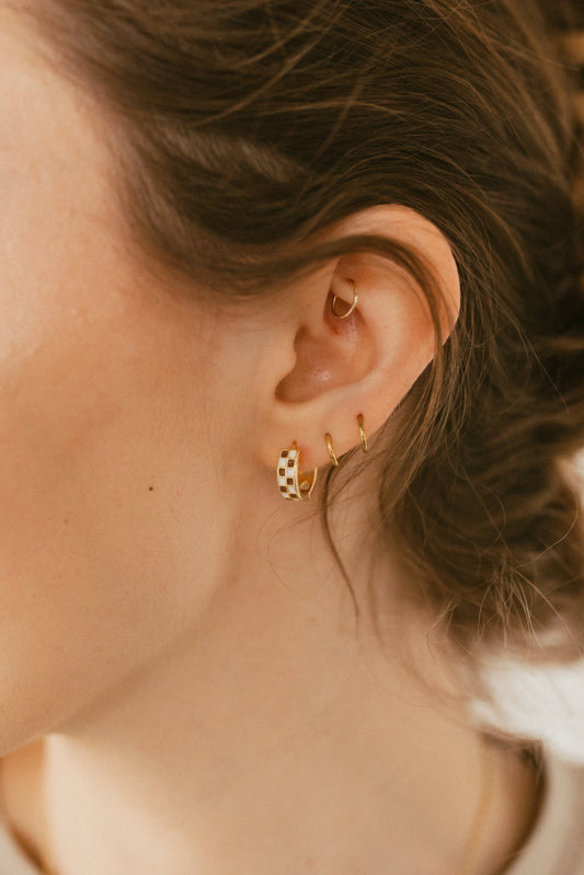 Faithful & Kind Checkered Hoops - Brown